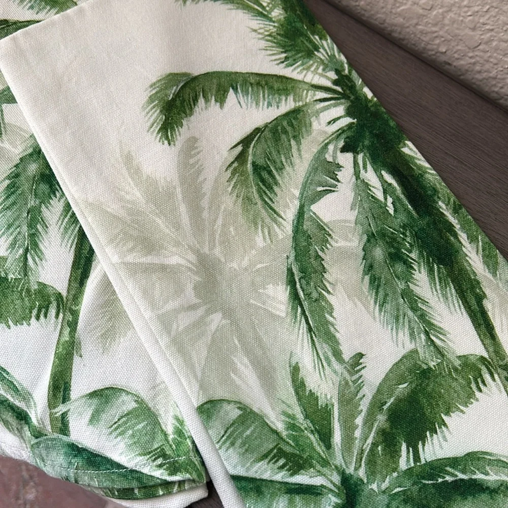 Pottery Barn Vintage Inspired Palm Tree Kitchen Towels Set/2
